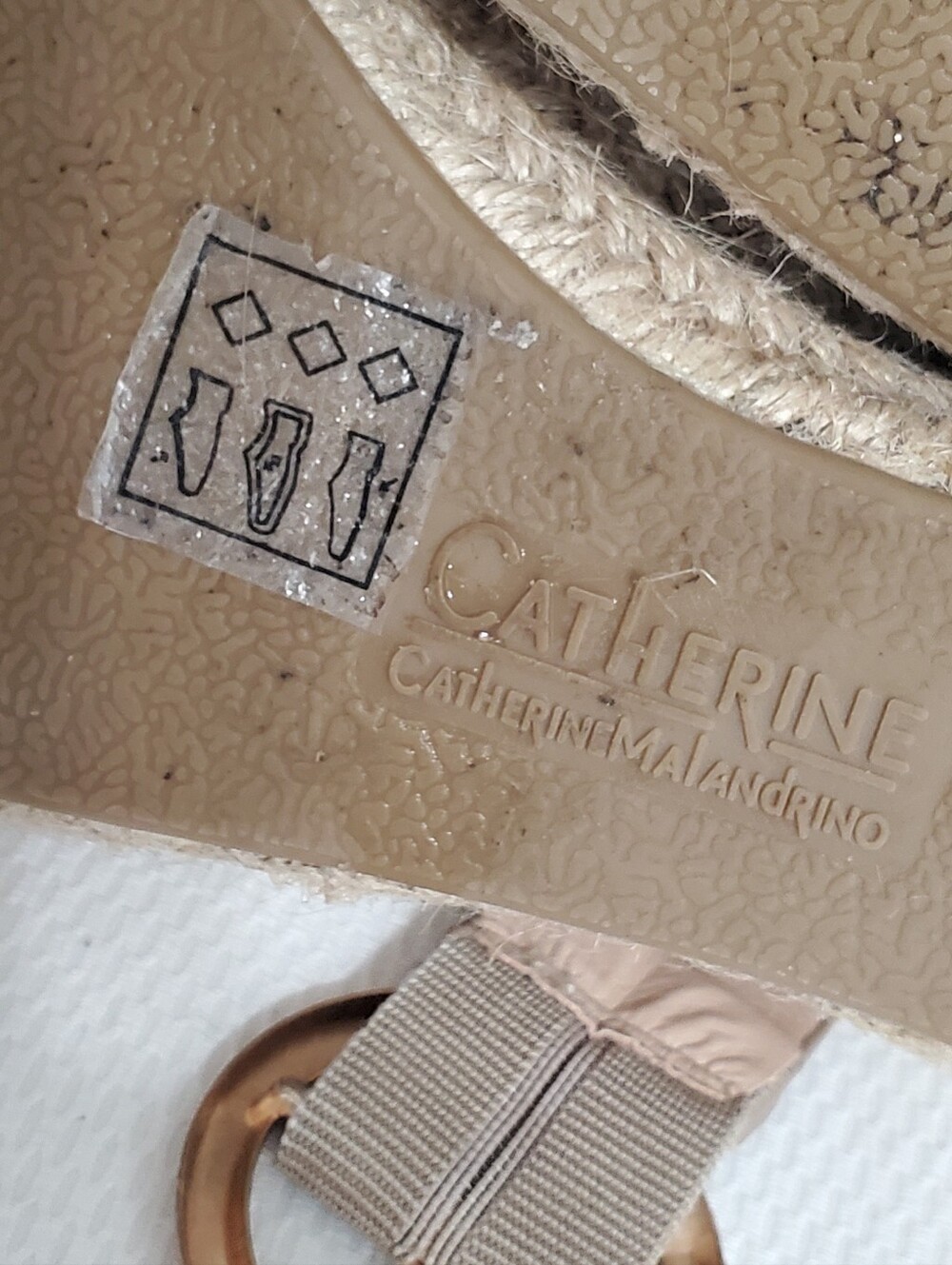 Catherine Malandrino Cirkly Taupe Textured Espadrille Wedge Sandals Suze 10 - Picture 9 of 9
